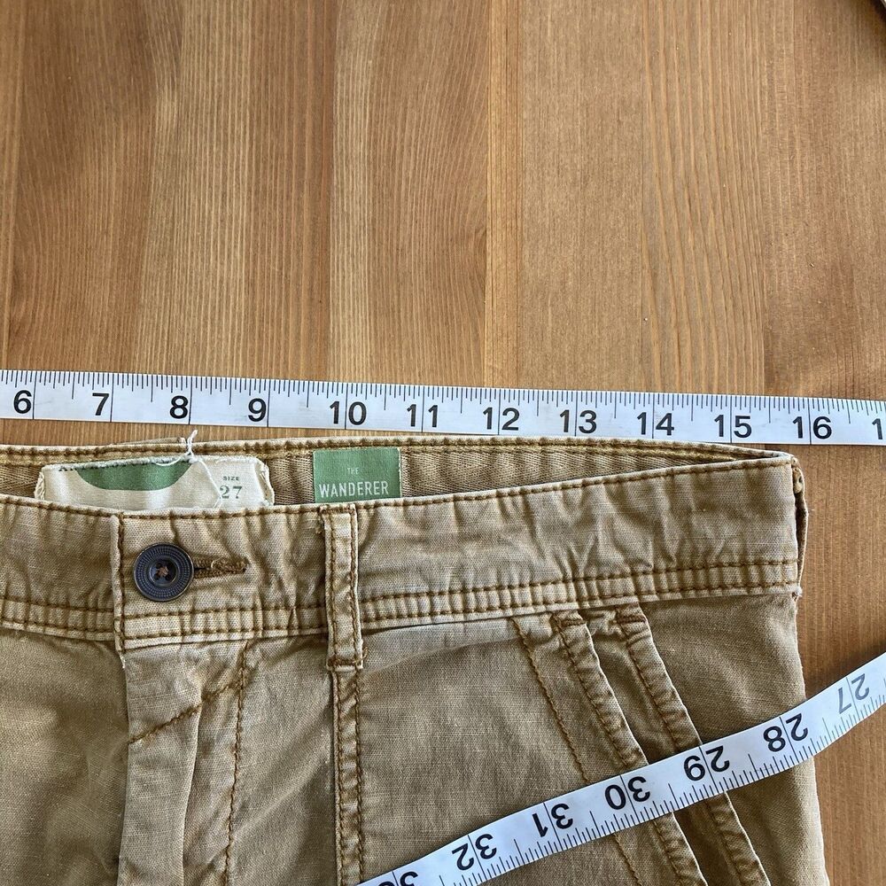 By Anthropologie Pants Size 27 Khaki The Wanderer Cotton Linen Blnd Straight Leg - Picture 12 of 15